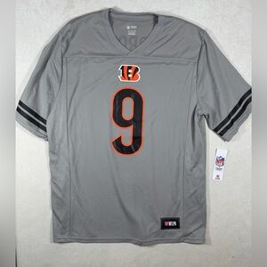 NWT NFL Official Genuine Joe Burrow Cincinnati Bengals Gray and Black Jersey